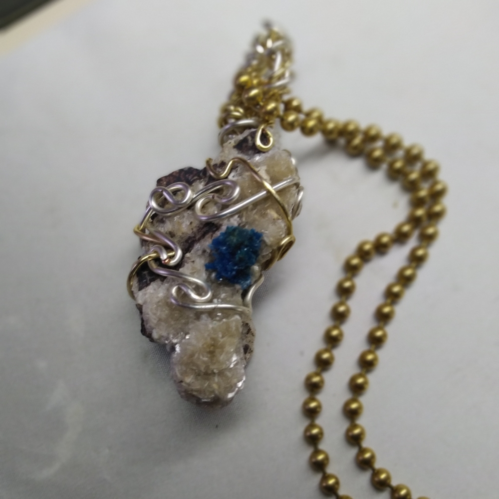 Cavansite necklace rare find